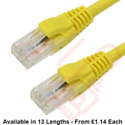 Cat6 Patch Cables RJ45 UTP Premium LSZH Snagless Booted Yellow