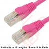 Cat6 Patch Cables RJ45 UTP Premium LSZH Snagless Booted Pink