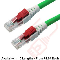Lockable Cat6 Patch Cables RJ45 UTP LSZH Green