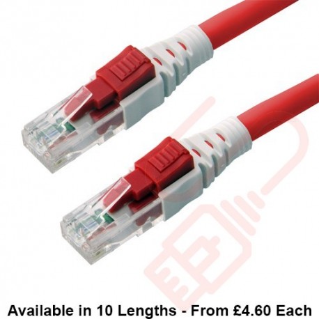 Lockable Cat6 Patch Cables RJ45 UTP LSZH Red