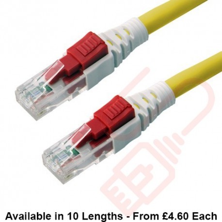 Lockable Cat6 Patch Cables RJ45 UTP LSZH Yellow