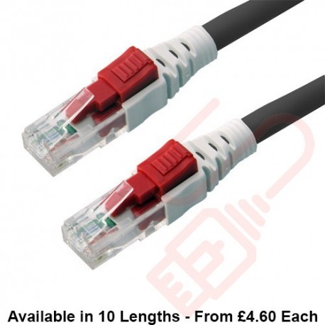 Lockable Cat6 Patch Cables RJ45 UTP LSZH Black