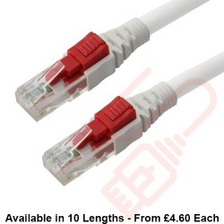 Lockable Cat6 Patch Cables RJ45 UTP LSZH White