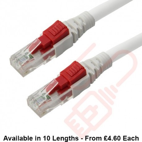 Lockable Cat6 Patch Cables RJ45 UTP LSZH White