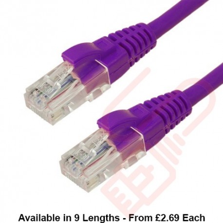 Excel Cat6 Patch Cables RJ45 UTP LSZH Snagless Booted Purple