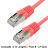 Cat6a Slim U/FTP Small Diameter Snagless Booted Patch Cables Red
