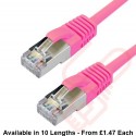 Cat6a Slim U/FTP Small Diameter Snagless Booted Patch Cables Pink