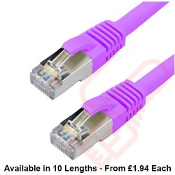 Cat6a Patch Cables RJ45 S/FTP (10G) Premium LSZH Snagless Booted Purple