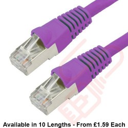 Cat6a Patch Cables RJ45 S/FTP (10G) Premium LSZH Bubble Booted Purple