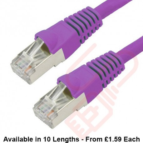 Cat6a Patch Cables RJ45 S/FTP (10G) Premium LSZH Bubble Booted Purple