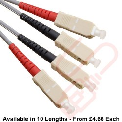 OM1 SC to SC Fibre Patch Cables Multimode Duplex Grey