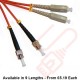 OM2 SC to ST Fibre Patch Cables Multimode Duplex Orange