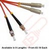 OM2 SC to ST Fibre Patch Cables Multimode Duplex Orange
