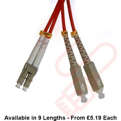 OM2 LC to SC Fibre Patch Cables Multimode Duplex Orange