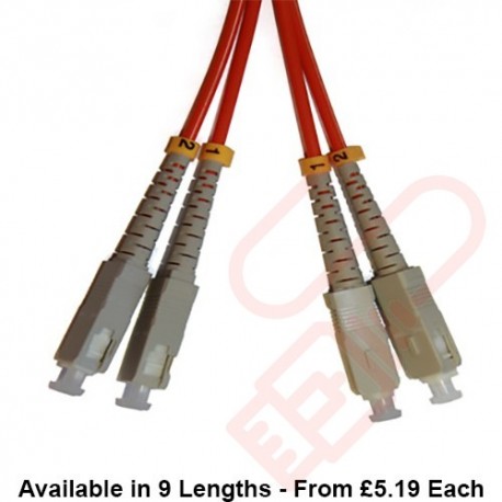 OM2 SC to SC Fibre Patch Cables Multimode Duplex Orange