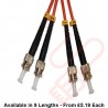 OM2 ST to ST Fibre Patch Cables Multimode Duplex Orange
