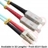 OM3 LC to SC Fibre Patch Cables Multimode Duplex Aqua Blue