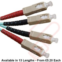 OM3 SC to SC Fibre Patch Cables Multimode Duplex Aqua Blue
