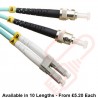 OM3 LC to ST Fibre Patch Cables Multimode Duplex Aqua Blue