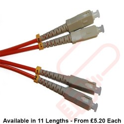 OM3 SC to SC Fibre Patch Cables Multimode Duplex Orange