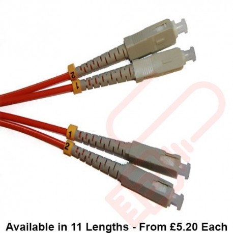 OM3 SC to SC Fibre Patch Cables Multimode Duplex Orange