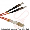 OM3 LC to ST Fibre Patch Cables Multimode Duplex Orange