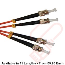 OM3 ST to ST Fibre Patch Cables Multimode Duplex Orange