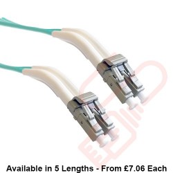 *ANGLED BOOT* LC to LC Fibre Patch Cables OM3 Multimode Duplex Aqua Blue