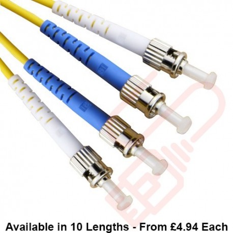 OS2 ST to ST Fibre Patch Cables Singlemode Yellow