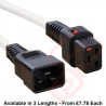 C19 Locking to C20 High Grade H05VV-F 16A Power Cables White