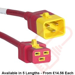 C19 to C20 'V-Lock' Power Cable Red