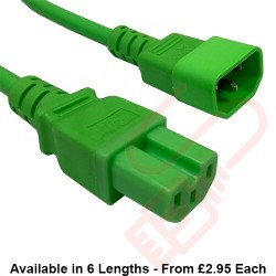 C14 to C15 HOT Condition Power Cables Green