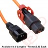 C13 Lock Plus to C14 H05VV-F Power Cable Orange