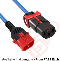 C14 Locking to C13 Locking Power Cable Blue