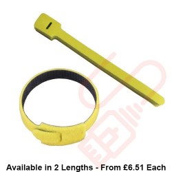 Yellow Hook & Loop Velcro Cable Ties 20 Pack