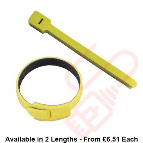 Yellow Hook & Loop Velcro Cable Ties 20 Pack
