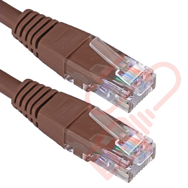 Cat5e Patch Cables RJ45 UTP High Grade PVC Flush Booted Brown