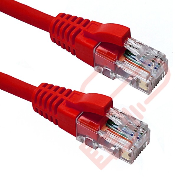 Excel Cat5e Patch Cables RJ45 UTP LSZH Snagless Booted Red