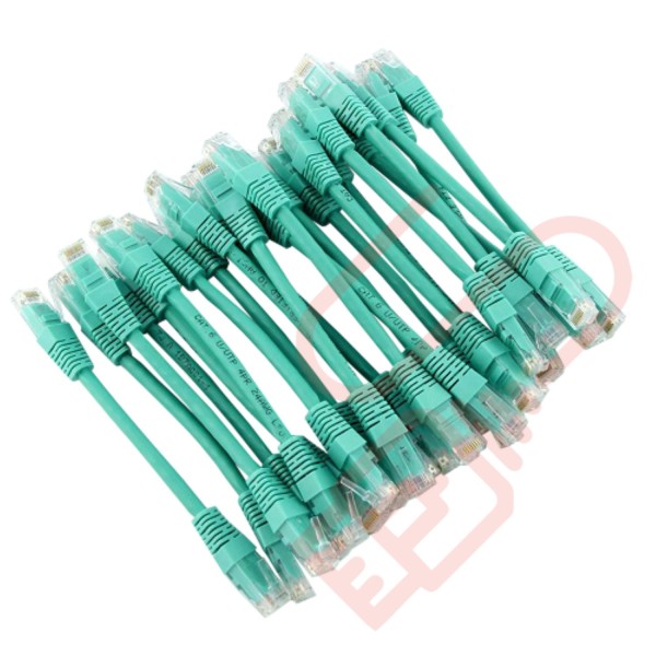 24 Pack of 15cm (6-inch) in Green - Cat5e High Grade 125MHz 24AWG LSZH Patch Cables for 1U Patching