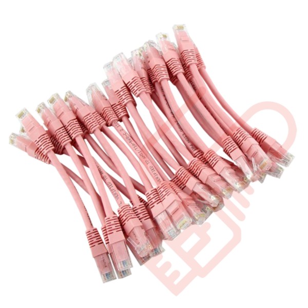 24 Pack of 15cm (6-inch) in Pink - Cat6 High Grade 250MHz 24AWG LSZH Patch Cables for 1U Patching