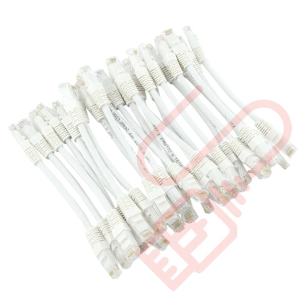 24 Pack of 15cm (6-inch) in White - Cat6 High Grade 250MHz 24AWG LSZH Patch Cables for 1U Patching