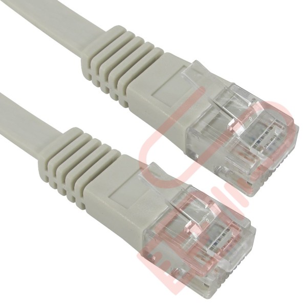 Cat5e Patch Cables Flat RJ45 UTP LSZH Flush Booted Grey