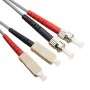 OM1 SC to ST Fibre Patch Cables Multimode Duplex Grey