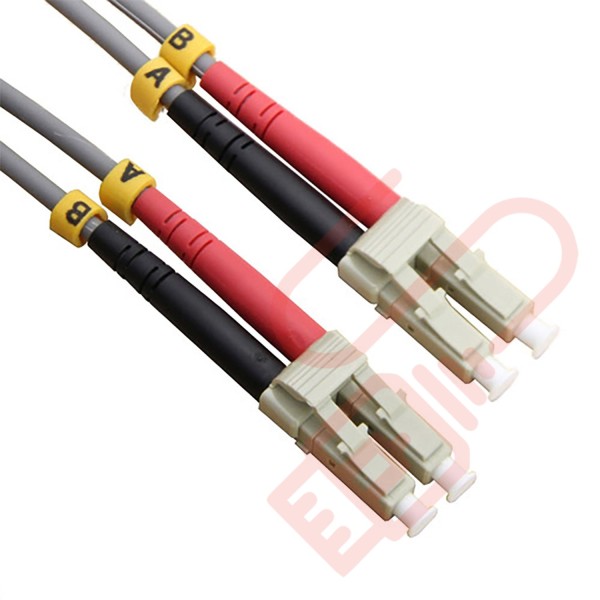 OM1 LC to LC Fibre Patch Cables Multimode Duplex Grey