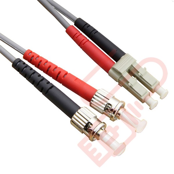 OM1 LC to ST Fibre Patch Cables Multimode Duplex Grey