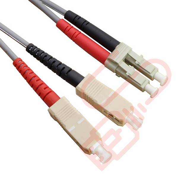 OM1 LC to SC Fibre Patch Cables Multimode Duplex Grey