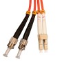 OM2 LC to ST Fibre Patch Cables Multimode Duplex Orange