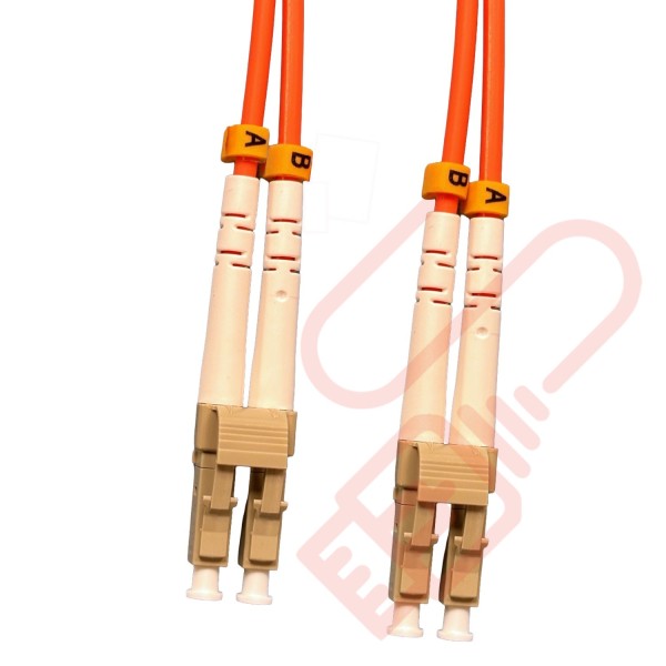 OM2 LC to LC Fibre Patch Cables Multimode Duplex Orange