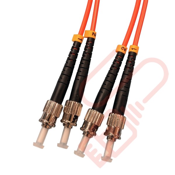 OM2 ST to ST Fibre Patch Cables Multimode Duplex Orange