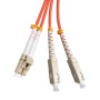OM2 LC to SC Fibre Patch Cables Multimode Duplex Orange